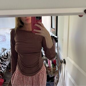 Free people night we met long sleeve in withered Rose